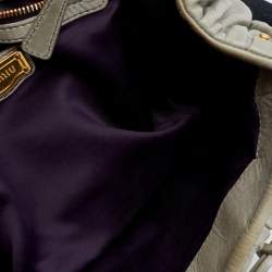 Miu Miu Grey Matelassé Leather Hobo
