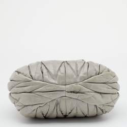 Miu Miu Grey Matelassé Leather Hobo