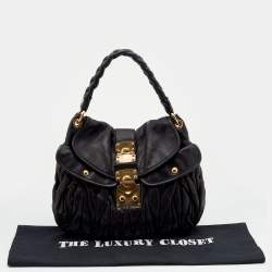 Pre Owned حقيبة هوبو ميو ميو كوفير جلد أسود ماتيلاس 