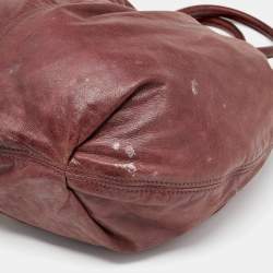 Miu Miu Brown Vitello Lux Leather Front Pocket Hobo