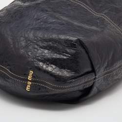Pre Owned Miu Miu Black Leather Hobo