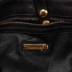 Pre Owned Miu Miu Blue Matelasse Denim Biker Shoulder Bag