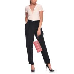 Miu Miu Pink Matelasse Leather Top Zip Clutch