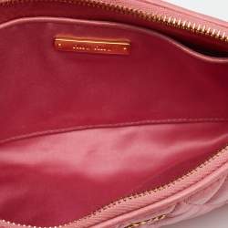 Miu Miu Pink Matelasse Leather Top Zip Clutch