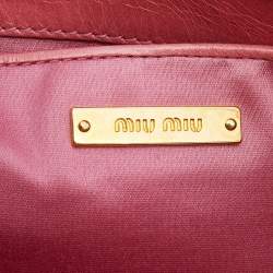Miu Miu Pink Matelasse Leather Top Zip Clutch