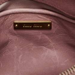 Pre Owned Miu Miu Pink Vitello Shine Leather Bauletto Satchel