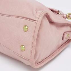 Pre Owned Miu Miu Pink Vitello Shine Leather Bauletto Satchel