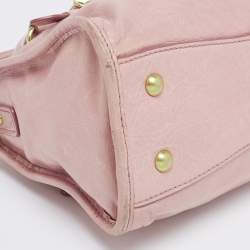 Pre Owned Miu Miu Pink Vitello Shine Leather Bauletto Satchel