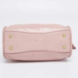 Pre Owned Miu Miu Pink Vitello Shine Leather Bauletto Satchel