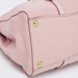 Pre Owned Miu Miu Pink Vitello Shine Leather Tote