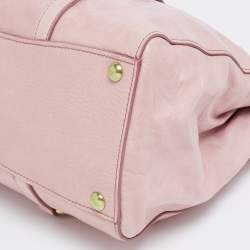 Pre Owned Miu Miu Pink Vitello Shine Leather Tote