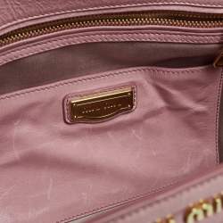 Pre Owned Miu Miu Pink Vitello Shine Leather Tote