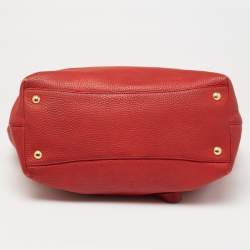 Miu Miu Red Leather Shopper Tote 