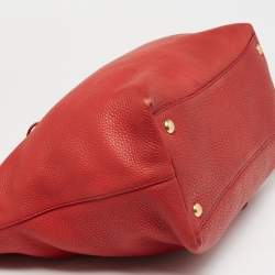 Miu Miu Red Leather Shopper Tote 