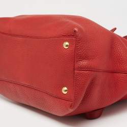 Miu Miu Red Leather Shopper Tote 