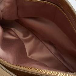 Miu Miu Metallic Gold Vitello Caribu Leather Satchel