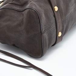 Pre Owned Miu Miu Dark Brown Vitello Lux Leather Bow Tote