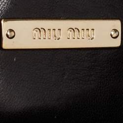 Pre Owned Miu Miu Black Matelasse Leather Pushlock Flap Chain Shoulder Bag