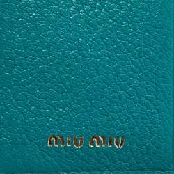 Miu Miu Green/Black Lizard Leather Compact Wallet