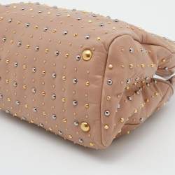 Miu Miu Dusty Pink Leather Studded Tote