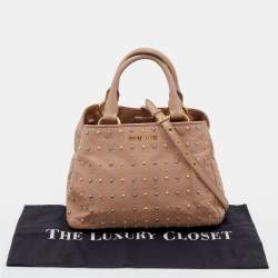 Miu Miu Dusty Pink Leather Studded Tote