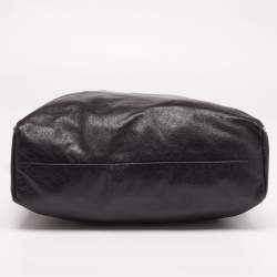 Pre Owned Miu Miu Black Leather Studded Hobo