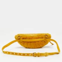 Miu Miu Yellow Matelassé Velvet Belt Bag