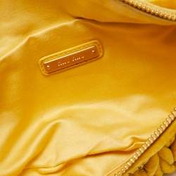 Miu Miu Yellow Matelassé Velvet Belt Bag