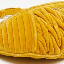 Miu Miu Yellow Matelassé Velvet Belt Bag
