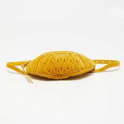 Miu Miu Yellow Matelassé Velvet Belt Bag