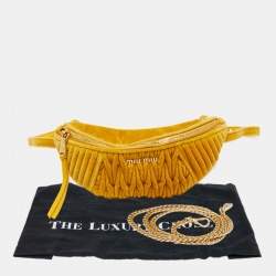 Miu Miu Yellow Matelassé Velvet Belt Bag