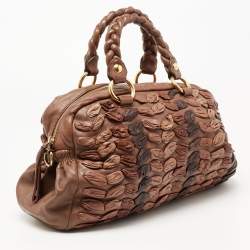 مملوكة مسبقًا Miu Miu Brown Leather Zip Satchel