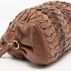 مملوكة مسبقًا Miu Miu Brown Leather Zip Satchel