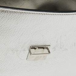 مملوكة مسبقًا Miu Miu Metallic Silver Madras Leather Top Handle Bag