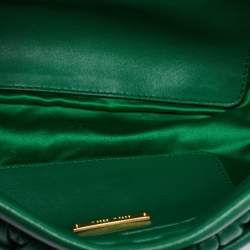 Pre Owned حقيبة كلتش ميو ميو جلد ماتيلاس أخضر بإطار