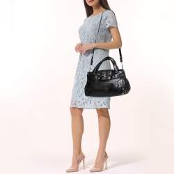 Miu Miu Black Leather Turnlock Flap Tote