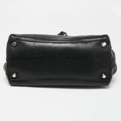 Miu Miu Black Leather Turnlock Flap Tote