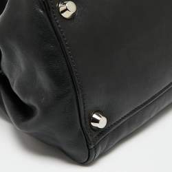 Miu Miu Black Leather Turnlock Flap Tote