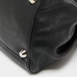 Miu Miu Black Leather Turnlock Flap Tote