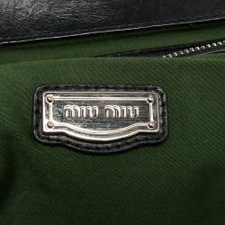 Miu Miu Black Leather Turnlock Flap Tote