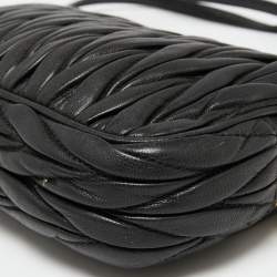 Miu Miu Black Matelasse Leather Double Zip Crossbody Bag