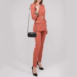 Miu Miu Black Matelasse Leather Double Zip Crossbody Bag