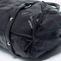 Pre Owned حقيبة ساتشل ميو ميو جلد فيتيلو لوكس أسود