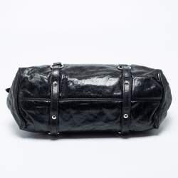 Pre Owned حقيبة ساتشل ميو ميو جلد فيتيلو لوكس أسود