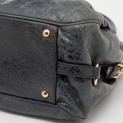 Miu Miu Dark Grey Leather Charm Satchel