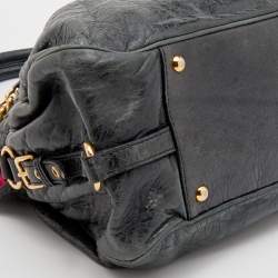 Miu Miu Dark Grey Leather Charm Satchel