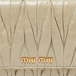 Miu Miu Olive Green Matelassé Leather Continental Wallet