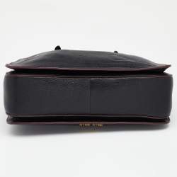 Pre Owned Miu Miu Black Madras Leather Executive Tote