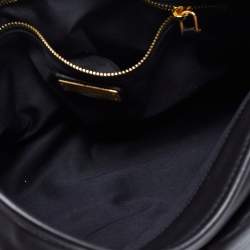 Pre Owned Miu Miu Black Matelassé Leather Coffer Hobo