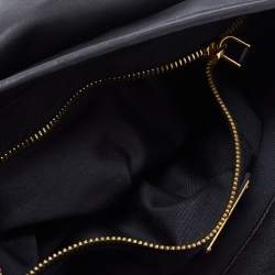 Pre Owned Miu Miu Black Matelassé Leather Coffer Hobo